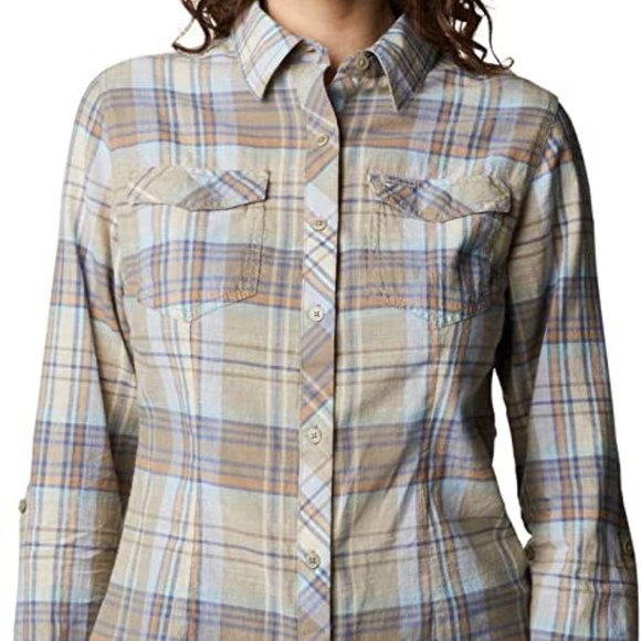 🆕Columbia Women's Camp Henry™ II LS Shirt, Velvet Cove Plaid, Brand NEW, NWT - Picture 4 of 5
